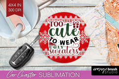 Sarcastic Christmas Quote Car Coaster - Knitted Coaster PNG Product Image 1