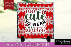 Sarcastic Christmas Quote Slate PNG - Knitted Square Slate Product Image 1