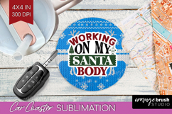 Sarcastic Christmas Quote Car Coaster - Knitted Coaster PNG Product Image 1