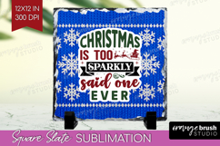 Sarcastic Christmas Quote Slate PNG - Knitted Square Slate Product Image 1