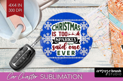 Sarcastic Christmas Quote Car Coaster - Knitted Coaster PNG Product Image 1