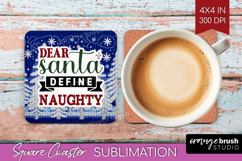 Sarcastic Christmas Quote Square Coaster - Knitted Coaster Product Image 1