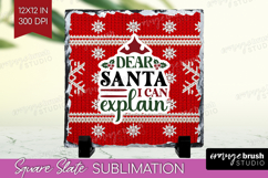 Sarcastic Christmas Quote Slate PNG - Knitted Square Slate Product Image 1