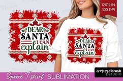 Sarcastic Christmas Quote Square Tshirt Background - Knitted Product Image 1