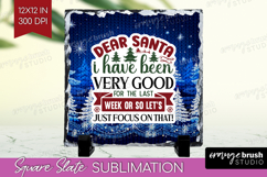 Sarcastic Christmas Quote Slate PNG - Knitted Square Slate Product Image 1