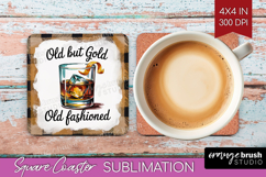 Old Fashioned Cocktail Square Coaster Summer Drink Coaster Product Image 1