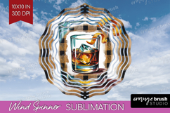 Old Fashioned Cocktail Wind Spinner Sublimation PNG Summer Product Image 1