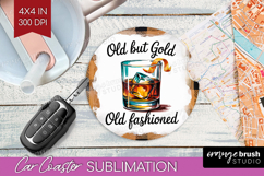 Old Fashioned Cocktail Car Coaster Summer Drink Coaster PNG Product Image 1