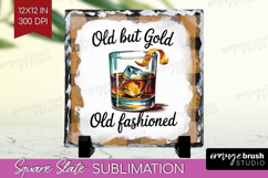 Old Fashioned Cocktail Slate PNG Summer Drink Square Slate Product Image 1