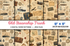 Old Steamship Trunk Stickers JPG Product Image 1