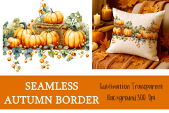 Autumn Cozy Seamless Borders PNG Product Image 1