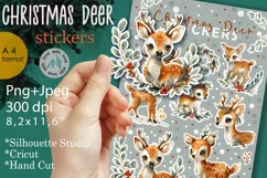 Christmas Deer Stickers |Png/Jpeg Print and cut Product Image 1