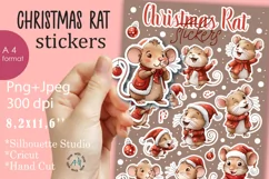 CHRISTMAS RAT Stickers |Png/Jpeg Print and cut Product Image 1