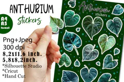 Anthurium House Plants Stickers |Png/Jpeg Print and cut Product Image 1