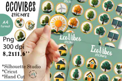 Green Energy Stickers |Png/Jpeg Print and cut Product Image 1
