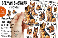 German Shepherd Puppy Stickers |Png/Jpeg for dogs Product Image 1