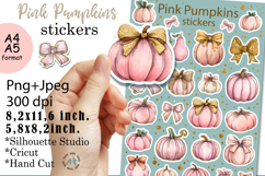 Pink Pumpkins Design | Autumn Stickers Product Image 1