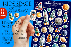 Space Stickers, Cute Rocket Clipart, Kids Space PNG Product Image 1