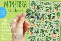 Monstera House Plants Stickers |Png/Jpeg Print and cut Product Image 1
