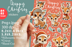 Christmas Deer Stickers |Png/Jpeg Print and cut Product Image 1