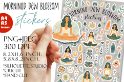 Yoga &amp; Meditation Stickers, Yoga Girl Sticker Pack PNG/JPEG Product Image 1