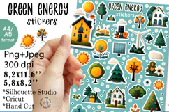 Green Energy Stickers |Png/Jpeg Print and cut Product Image 1