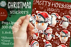 MERRY CHRISTMAS Stickers |Png/Jpeg Print and cut Product Image 1