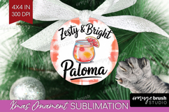 Paloma Cocktail Ornament PNG Summer Drink PNG Sublimation Product Image 1