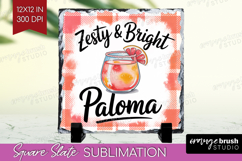 Paloma Cocktail Slate PNG Summer Drink Square Slate Product Image 1