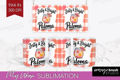 Paloma Cocktail Mug Wrap Summer Drink Mug PNG Sublimation Product Image 1