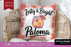 Paloma Cocktail Pillow Sublimation Summer Drink Pillow Cover Product Image 1