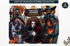 The Black October Gothic Halloween Clipart, Horror character Product Image 2