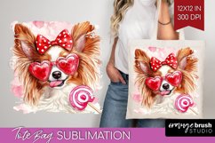 Papillon Valentine Tote Bag Valentines Day Tote Bag PNG Product Image 1