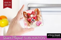 Papillon Valentine Magnet Sublimation Valentines Day Square Product Image 1
