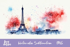 Paris Fireworks Clipart Eiffel Tower Celebration PNG Product Image 6