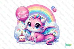 Pastel Baby Dragon Sublimation Clipart Product Image 1