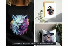 Watercolor Pastel Halloween Clipart PNG for sublimation Product Image 3