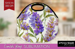 Pastel Flowers Lunch Bag - Summer Lunch Bug PNG Sublimation Product Image 1