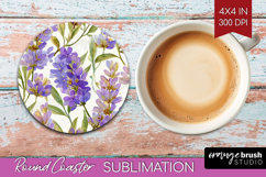 Pastel Flowers Round Coaster - Summer Coaster PNG Product Image 1