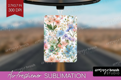 Pastel Flowers Air Freshener PNG - Summer PNG Sublimation Product Image 1