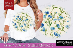 Pastel Flowers Round Tshirt Background - Summer PNG Product Image 1