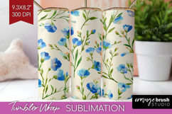 Pastel Flowers Tumbler Wrap - Summer Tumbler PNG Sublimation Product Image 1