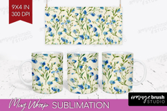 Pastel Flowers Mug Wrap - Summer Mug PNG Sublimation Product Image 1