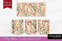 Pastel Flowers Mug Wrap - Summer Mug PNG Sublimation Product Image 1
