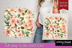 Pastel Flowers Tote Bag - Summer Tote Bag PNG Sublimation Product Image 1