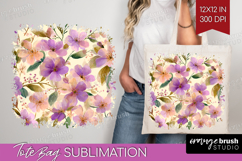 Pastel Flowers Tote Bag - Summer Tote Bag PNG Sublimation Product Image 1