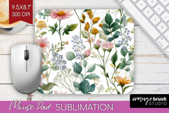 Pastel Flowers Mouse Pad Sublimation - Summer Mousepad PNG Product Image 1