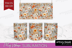 Pastel Flowers Mug Wrap - Summer Mug PNG Sublimation Product Image 1