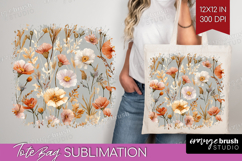 Pastel Flowers Tote Bag - Summer Tote Bag PNG Sublimation Product Image 1