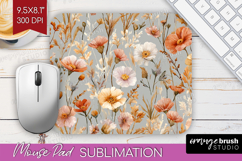 Pastel Flowers Mouse Pad Sublimation - Summer Mousepad PNG Product Image 1